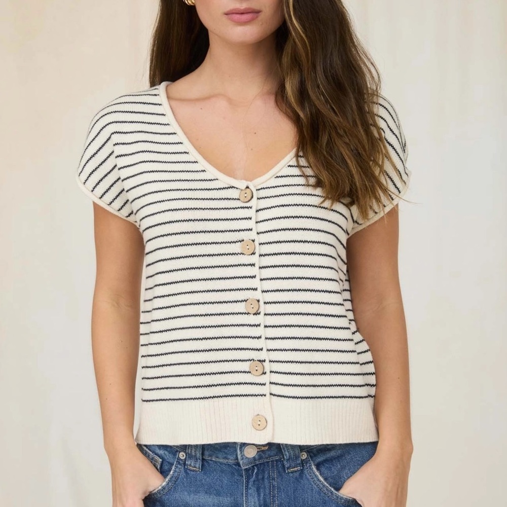 Workshop striped knit top vest